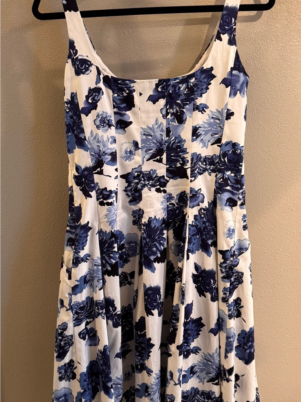 American Living White Dress with Blue Floral Print - Picture 2 of 5